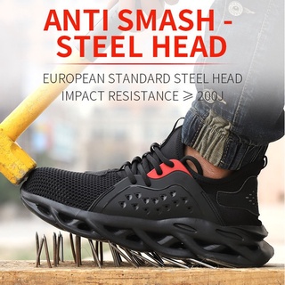 zapatos de seguridad antideslizantes anti smash protector de acero puntera botas de los hombres zapatos kasut kasut kasut kerja
