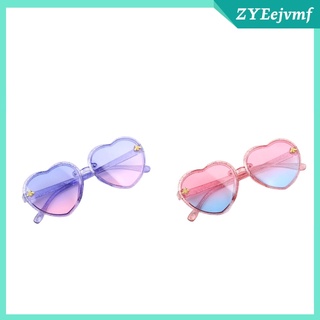 2 pzs gafas de sol coloridas en forma de corazón para niños
