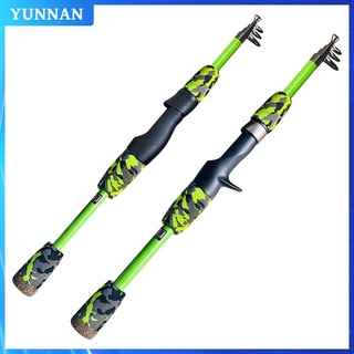 (yunnan) caña de pescar telescópica de fundición giratoria portátil 1,2 m 1,5 m señuelo de viaje