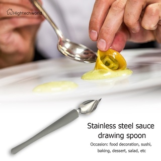 Hid home* Chef lápiz salsa pintura cuchara de acero inoxidable alimentos postre dibujar cucharas