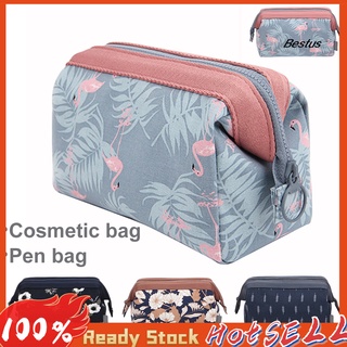 [mejor] Bolsa portátil de flores/Flamingo/hoja/cosméticos de viaje/bolsa de papelería