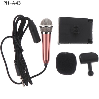{HOT} Micrófono de estudio estéreo portátil mm KTV Karaoke Mini micrófono para teléfono celular PC MY-A20