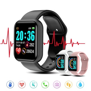 2021 y68 reloj inteligente hombres mujeres presión arterial fitness tracker pulsera reloj inteligente d20 impermeable deporte smartwatch android ios