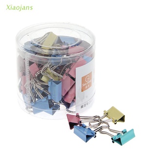 XJS 60Pcs Colorful Metal Binder Clips File Paper Clip Office Supplies 15mm Width