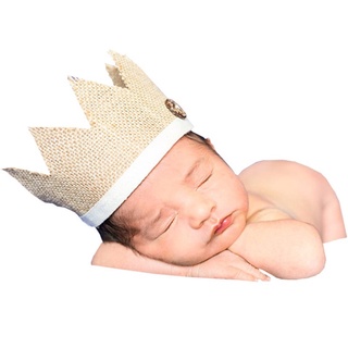 0-2 años de edad recién nacido fotografía accesorios bebé corona sombrero para Photoshoot Natural Retro bebé niños niñas foto Props corona Headwear
