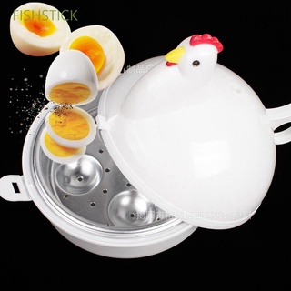 Fishstick novedad huevo olla microondas pollo huevos caldera lindo acero inoxidable cocina vaporizador huevo caza furtivos