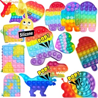 Push Pops burbuja juguete arco iris carta juego de mesa pensamiento rompecabezas de entrenamiento interesante juguete para niños Audlt