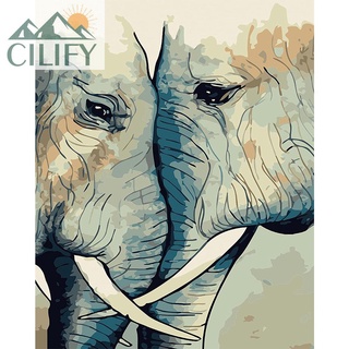 Cilify DIY Diamond pintura Elephan completo redondo taladro Rhinestone imagen