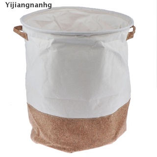 yijiangnanh cesta de lavandería bolsa plegable de algodón lino lavado ropa cesta juguetes de almacenamiento caliente (3)