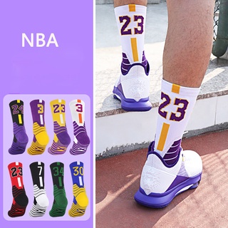 Popular transpirable L.A. Lakers NBA Kobe 24 Davis 3 James 23 calcetines de baloncesto de los hombres de los deportes de alto elástico tubo calcetines