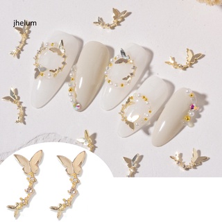 Jhelum Mini uñas mariposa decoración mariposa adornos manicura accesorios brillo para manicura