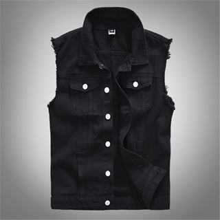 [EFE] Men's New Fashion Denim Vest Casual Cowboy Jacket In Shoulder Blouse (1)