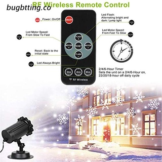 bugbtting Outdoor Snowflake LED Light Moving Snow -Laser Projector Christmas Lamp Projection Light Rotating Snowflake