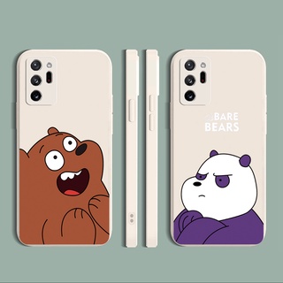 Para Samsung Galaxy Note 20 Ultra Note10 A30 A50 A20 A70 A50S A10 We Bare Bears Square Staight Edge cubierta de silicona suave Duable