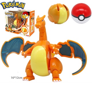 (TOP) Takara Tomy Pokemon deformación Pokeball juguetes transformar Pikachu Charizard Squirtle figura de acción modelo juguetes