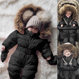 babyya invierno bebé niño niña mameluco chaqueta con capucha mono cálido grueso abrigo traje