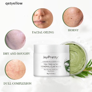 Qetyellow Green tea tree mud mask facial acne treatment cream cleansing blackhead makeup CO