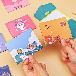 1pcs de dibujos animados oso tarjeta de felicitación pequeño estudiante fresco vacaciones bendición postal niña corazón diy plegable tarjeta de mensaje