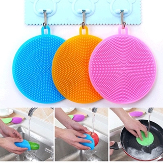 Multifunctional plastic dishwashing brush and kitchen cleaning utensils