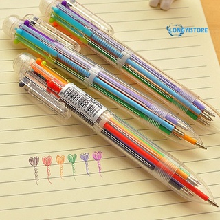longyistore - bolígrafo de tinta aceitosa (6 colores, 0,5 mm)