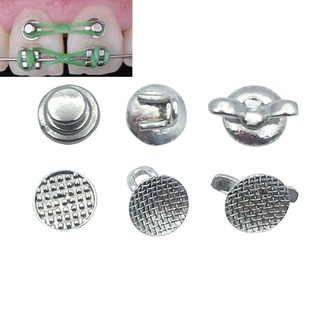 10 unids/bolsa de ortodoncia ortodoncia lingual botón de doble alas lengua dental gancho de tracción dental materiales de odontología