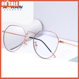 retro gafas poligonales marco femenino red óptica roja gafas marco masculino con miopía gafas marea anti-azul espejo plano
