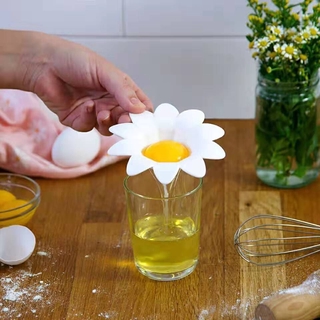 Creativo separador de yema de huevo en forma de flor, separador de yema de huevo de grado alimenticio, herramientas de cocina multifuncionales, utensilios de cocina