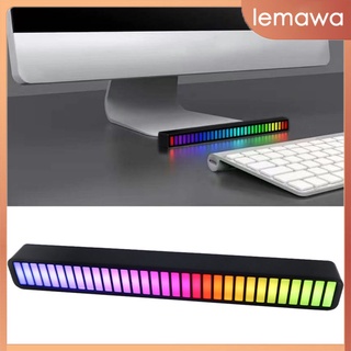 [lemawa] Rgb música activada por voz ritmo luz 32 LED colorido Control de sonido Bluetooth APP atmósfera luz coche hogar escritorio