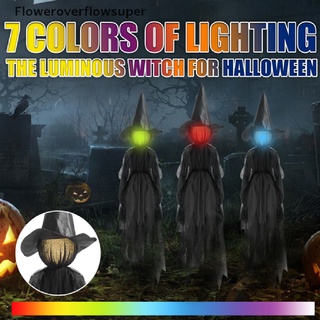 Fsmy brujas iluminadas con estacas decoraciones de Halloween al aire libre gritando brujas caliente