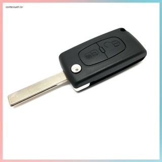 Cubierta protectora plegable con 2 botones Para llave De coche Peugeot 207 307 407 308 accesorios (2)