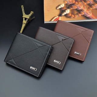 Male Solid Color Men's Short Wallet Gift 1Pc Luxury Cash Holder Thin Card Holder (1)