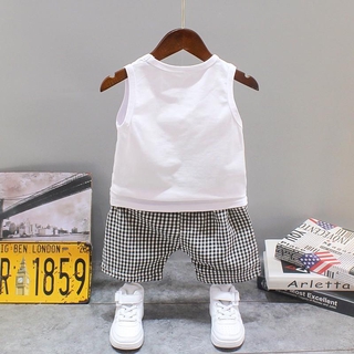 babysmile conjunto de ropa de niño verano cacual de dibujos animados sin mangas impresión tops+pantalones cortos (9)
