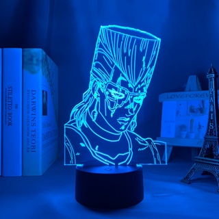 jojo bizarre adventure jean pierre polnareff 3d luz led anime para dormitorio decoración luz regalo de cumpleaños manga jojo lámpara de noche-2