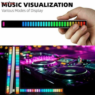 2021 nuevo RGB activado por Voz Pickup Rhythm Ambient Luz creativa Colorful Control de sonido Luz ambiental con indicador de nivel de música de 32 bits de escritorio de coche APP Control