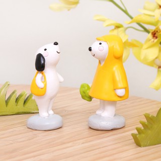 Personalidade original animal bonito Snoopy filhote de cachorro enfeites decoração de mesa para casa conjunto resina artesanato presentes