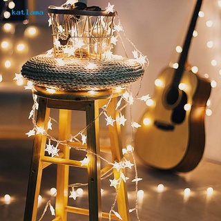 katlama 6m 40 leds estrella hadas cuerdas de luz funciona con pilas de navidad boda fiesta decoración