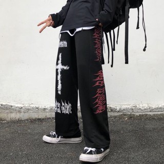 Pantalones Anchos Hippie Oversize Streetwear Coreano Harajuku Goth Joggers Mujeres De Dibujos Animados Graffiti Hip Hop Sueltos (1)