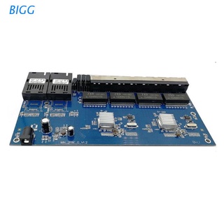 bigg 1000m gigabit ethernet interruptor ethernet fibra óptica convertidor de medios único modo 8 puertos rj45 down-link 2 sc puerto de fibra up-link