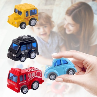 [sudeyte] 6 piezas mini tire hacia atrás coche policía autobús escolar ambulancia juguetes niños vehículos modelo