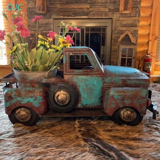 cuc retro granja camión estatua rústica mini lindo coche resina maceta suculenta maceta cactus planta contenedor decoración