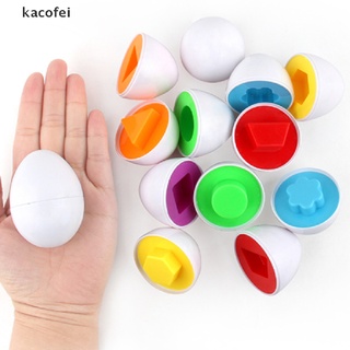 [kacofei] 6 piezas de educación juguetes de matemáticas huevos 3d rompecabezas juego de los niños popular de forma mixta herramientas