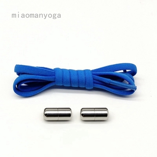 miaomanyoga cordón elástico cápsula de metal hebilla shoelace 100 cm semicircular perezoso cordón libre