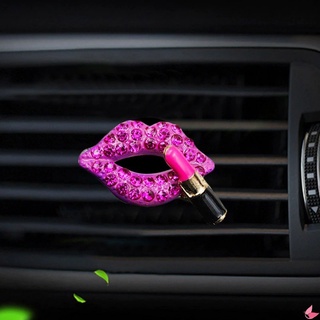 [Mangoo] Clip de Perfume de coche creativo diamante labios rojos coche aire acondicionado salida de aire Clip de aromaterapia Clip Interior del coche accesorios decoración