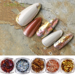 GOWELL1 Gold Silver Irregular Aluminum Foil Paper UV Gel Polish Nail Gold Foil DIY Nail Art Sticker Colorful 3D Nail Decoration Manicure Tools Ultra-thin Sequins