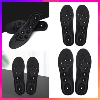[PREDOLO2] 2 plantillas magnéticas de acupresión de corte negro para mujeres hombres masajeador de pies algodón masaje zapato almohadilla alivio de fatiga Unisex alivio del dolor (4)