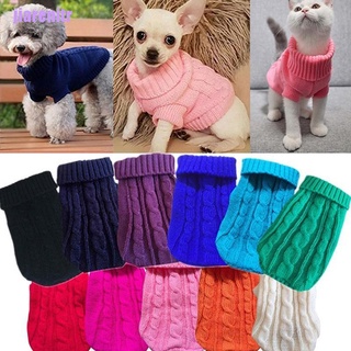 [rtr]suéter de mascota grueso tejer gato ropa caliente invierno engrosado pequeño perro ropa