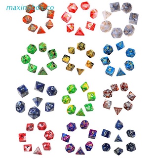 maxin 7pcs d20 dados poliédricos doble colores 20 lados dados mesa juego de rol (1)