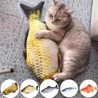 Creative 3D Fish Shape Cat Toy Simulation Plush Fish Pet Funny Catnip Toy Cat Stick