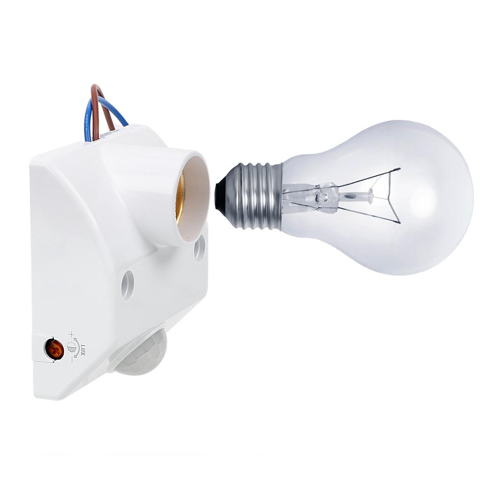 Sensor De movimiento lámpara De Luz Base E27 enchufe infrarrojo interruptor De movimiento Pir Detector lámpara soporte Base De lámpara Base Led
