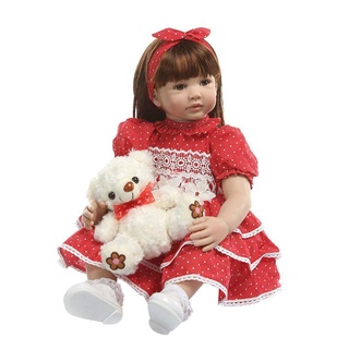 De 24 pulgadas Reborn muñeca realista de silicona vinilo recién nacido bebés juguete niña princesa ropa realista regalos hechos a mano